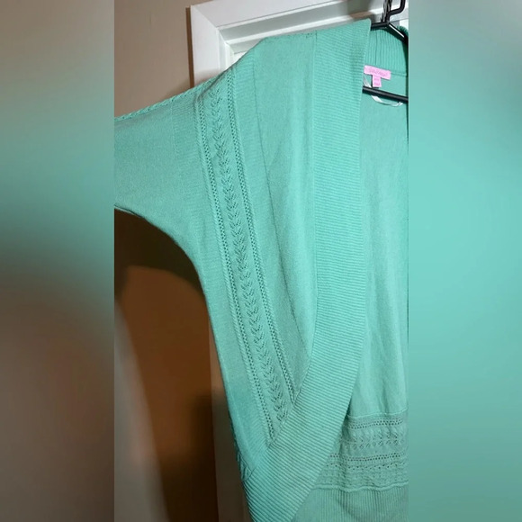 Lilly Pulitzer Cabrina Open Front Cardigan Sweater in Mint Teal Size XS/S - Picture 6 of 9